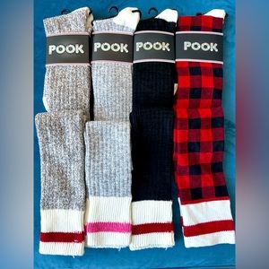 POOK women’s thigh high cotton socks (set of 4) Brand New With Tags